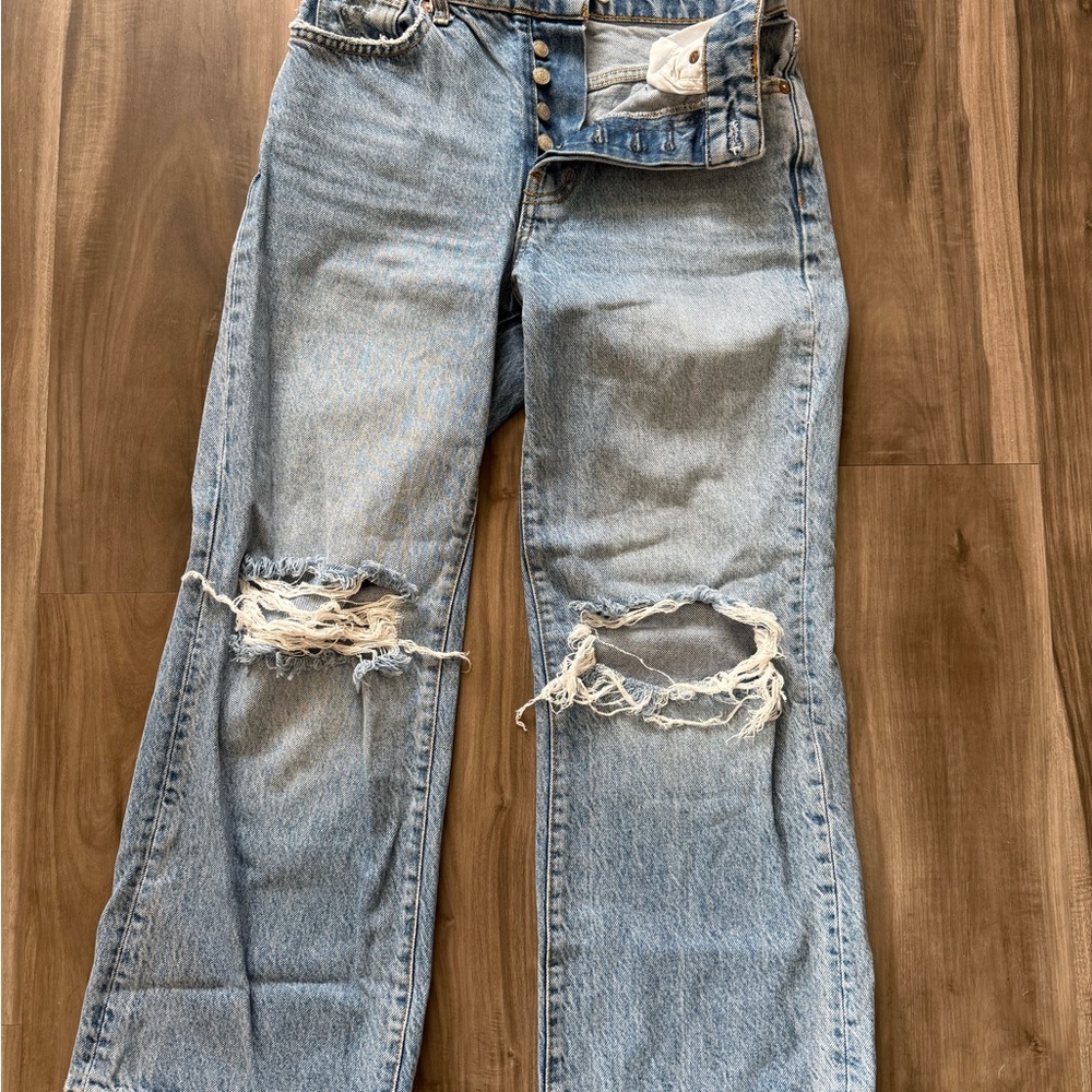 Free People Women's Distressed Blue Jeans